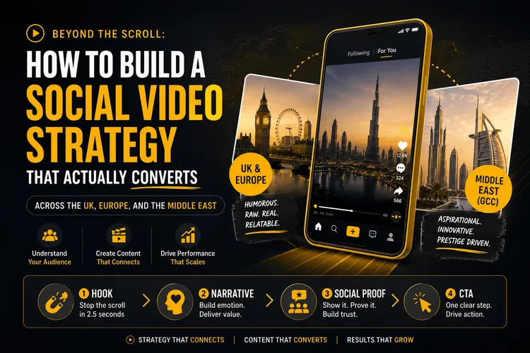 Social video strategy for UK Europe and Middle East audiences designed to increase engagement and conversions